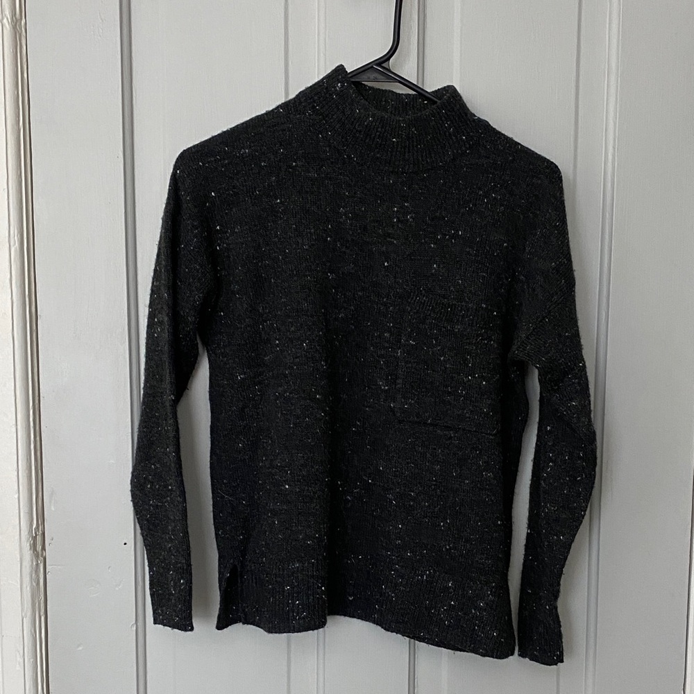 Madewell Black Speckled Turtleneck Sweater